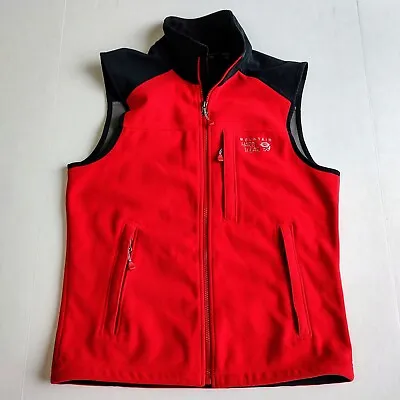 Mountain Hardwear Mountain Vest Jacket Mens S Tech Fleece Red AirShield Full-Zip • $34.98