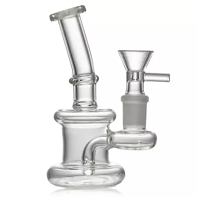 5  Mini Glass Bong Diffused Perc Premium Quality Water Pipe Hookah Bubbler 14mm • $16.99