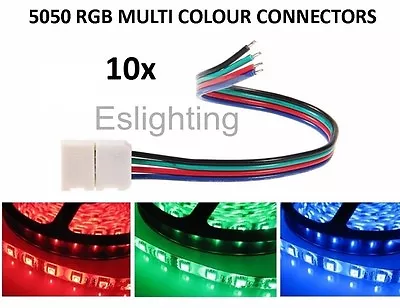 10 X Rgb Led Strip Light Connector 10mm Flexible Smd 5050 Cable  Joiner Joint • $8.87