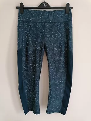 Sweaty Betty Crop Blue Paisley Leggings Size M • £20