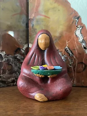 Mexican Folk Art Pottery Hand Painted  Calla Lily Flower Vendor • $30