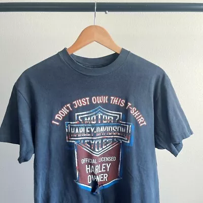 Vintage 80’s Single Stitch Thrashed Harley Davidson Graphic T-Shirt • $35