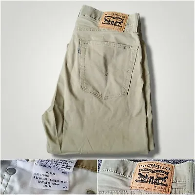 Levi’s 751 Jeans Tan Brown Chinos Levi Strauss Smart Summer Light Size W34 L32 • £24.95