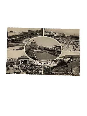 Eastbourne. Carpet Gardens. The Beach And Pier. Multi View Postcard 1964 • £0.99