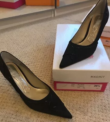 Magrit Black Satin Court Shoe 39.5 • £75