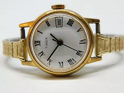 Vintage Timex Gold Tone Wind-up Analog Women's Watch Sz. 5 1/2  • $14.99