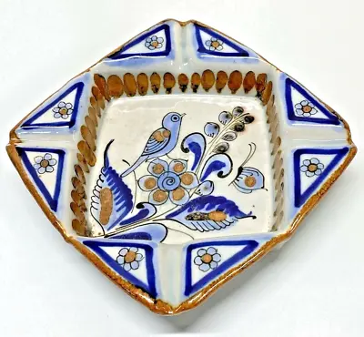 VTG El Palomar Mexico Square Ashtray 8.5  Bird & Flowers Multicolors Collectable • $19.97