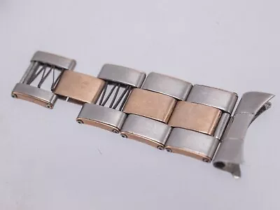 1960s Rolex U.S.A. C&I Oyster Rivet Bracelet Two Tone 19mm 7205 4 Links & End • $699.99