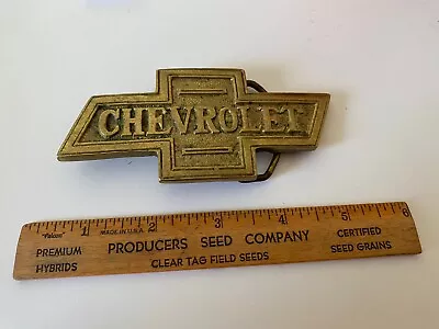  Vintage CHEVROLET BOW TIE Solid Brass Belt Buckle • $15.99