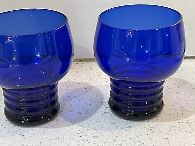 (2) Vintage Cobalt Blue Cocktail Glasses • $25.99