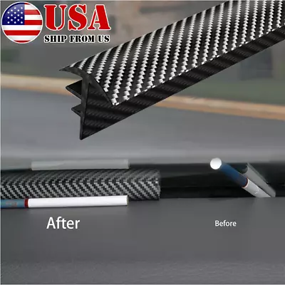 1.6M Rubber Carbon Fiber Car Dashboard Gap Filling Sealing Strip Accessories USA • $12.99