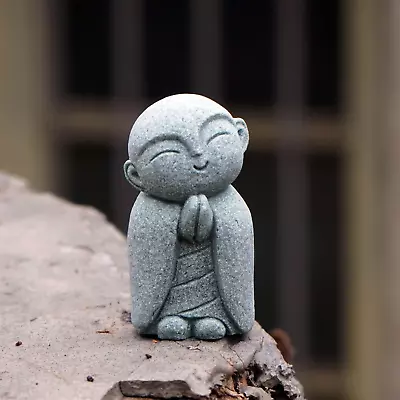 Japanese Jizo Monk Statue Praying Buddha Jizo Statue Figurine Memorial Statue A • $18.99