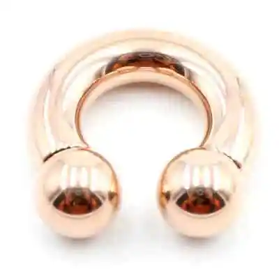 12g - 00g ROSE GOLD Heavy Gauge Horseshoe Ring Bar Ear Weight CBB Prince Albert • $15.37