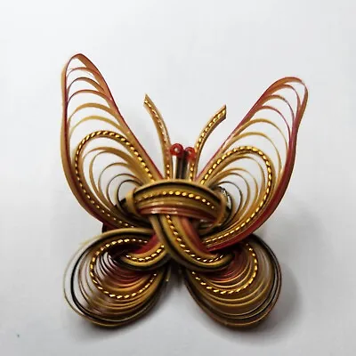 Vintage Natural Bamboo Butterfly Brooch Pin Mid Century Modern Jewelry • $12.05