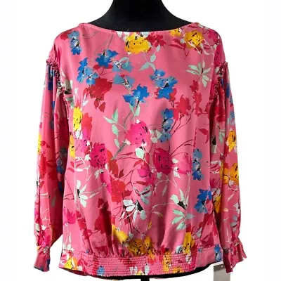 Zara Basic Pink Floral Print Blouse Women's Size Small • $18