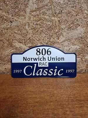 1997 Norwich Union Classic Original Rally Plate For # 806 Rac Motor Sports  • £24.95