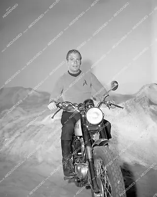 45np-182 1966 Candid William Shatner On BSA Motorcycle On Sets TV Star Trek Orig • $11.99