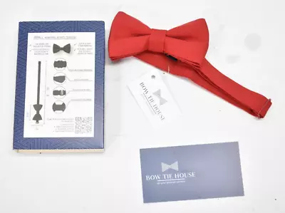 $11.50 • Buy Bow Tie House Small Bowtie Red Formal Wear Clip On Pre Tied Solid Formal Wear
