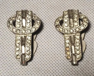 Set Of Two Vintage Deco Rhinestone Scarf Or Dress Clips • $10
