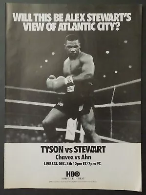 1990 HBO Boxing TYSON Vs. STEWART Live Sat. Dec. 8th Magazine Ad • $14.99