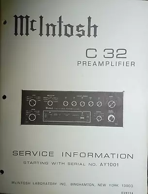 McIntosh C-28 S B No 1 Service Bulletin Turn Off Turn On Pre-Amplifier Photocopy • $9.99