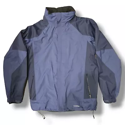 LL Bean Jacket Mens L Reg Challenger 3 In 1 Hooded Nylon Shell Blue Polartec • $60