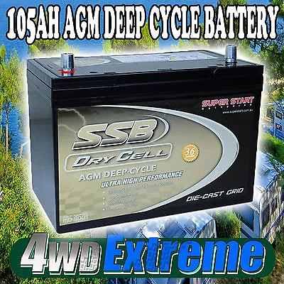 12 Volt 105ah 780cca Drycell Battery Agm Deep Cycle Dual Purpose Hvt70zzd 100ah • $322