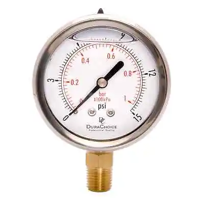 2-1/2  Vacuum Pressure Gauge - S.S. Case 1/4 NPT Lower Mnt. -30HG/100PSI • $20.66