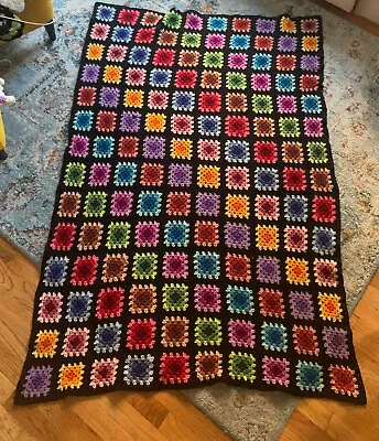 Handmade + Cleaned Vintage Afghan Blanket • $30