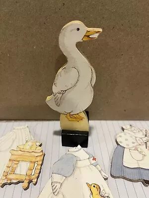 Vintage Wood Goose/Duck Magnetic Dress Up Paper Doll 4 1/2 Inches • $10