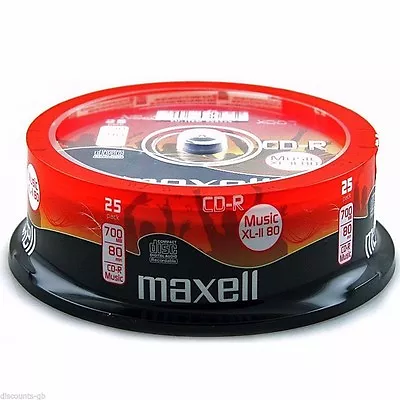 100 Maxell Music CD-R RECORDABLE CD's 100 Audio Discs • £31.95