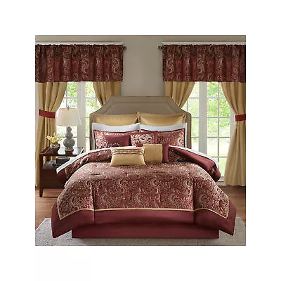 Madison Park MPE10-635 24-piece Room In A Bag Complete Comforter Set Red • $73