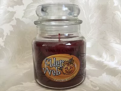 Yankee Candle “Cider Web” Med Jar Candle 2014 Pour From USA Rare! • £39.95