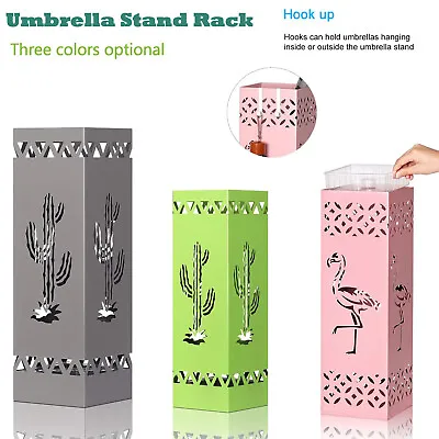 $24.99 • Buy Umbrella Stand Rack Metal Umbrella Holder With Drip Tray&Hook For Entryway Decor