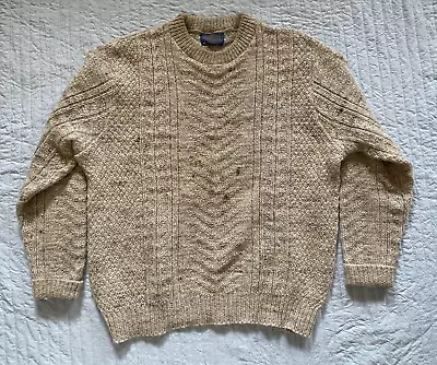 Vintage Pendelton Sweater 100% Pure Virgin Wool Beige Size XL • $50