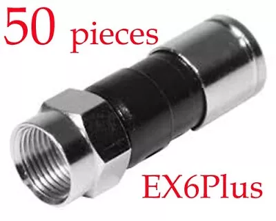 50 PACK Coax Cable RG6 Male Compression Connectors CATV FITTINGS TV CCTV EX6Pl • $13.49