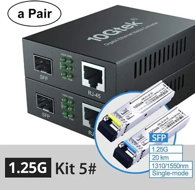 1G Gigabit SFP Switches SFP To RJ45 Media Converter LC Fiber 550M~20KM • $25.73