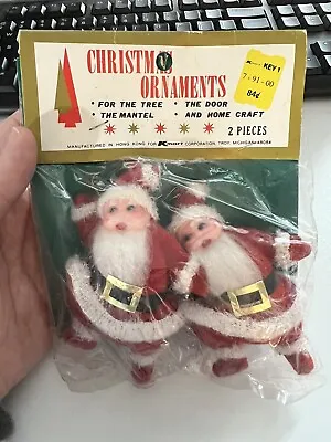 Vintage Christmas Tree Ornament Decoration Santa Clause Flocked New Kmart • $14.50