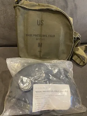 Vintage US  ABC-M17  A1 Chemical Gas Mask MSA Size Medium With Carryon Bag • $219