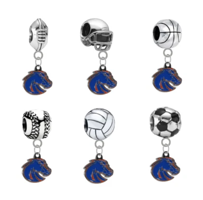 $19.99 • Buy Boise State Broncos 2 3D European Charm Bracelet Dangle Bead - PICK YOUR SPORT