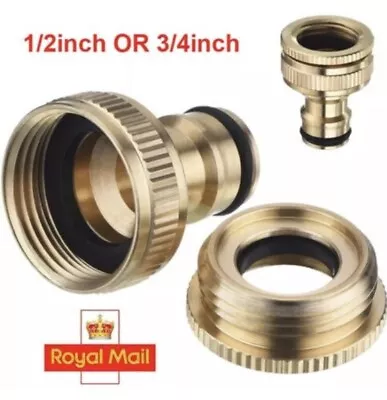 3/4  To 1/2  Brass Fitting Adaptor HOSE Tap Water Pipe Connector Garden Threaded • £4.69