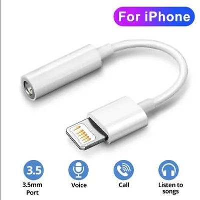 IPHONE TO AUX 3.5mm AUX AUDIO HEADPHONE JACK ADAPTER FOR 14 13 12 X 9 8 7 6 5 • $4.95