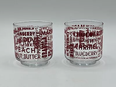 2 Zip'z Ice Cream & Toppings Beverage Rocks Glass Vintage 1978 Candy Red Font • $16.95