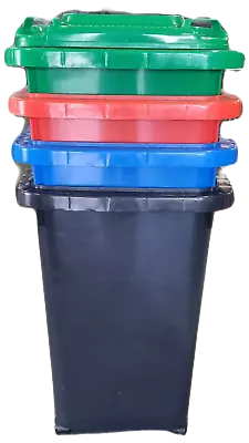 New 50Litre Toy Storage Wheelie Bin Orange Blue Green And Grey • $28