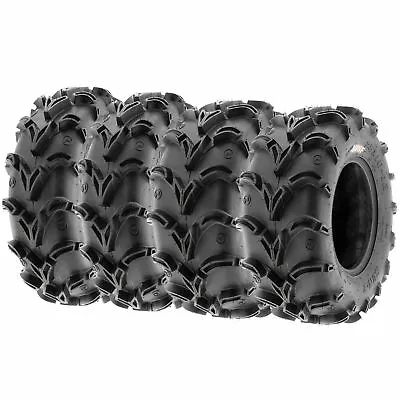 Set 4 SunF 25x8-12 25x8x12 Front & 25x10-12 25x10x12 Rear ATV UTV Mud Tires 6PR • $329.96