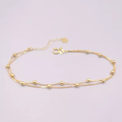 Au750 Real 18K Yellow Gold Bracelet For Women 2.5mm Wheat Gold Bracelet 6.5''L  • $210.22