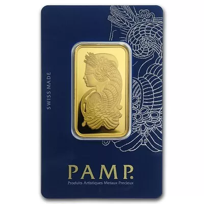 1 Oz Gold Bar PAMP Suisse Lady Fortuna Veriscan (In Assay) .9999 Fine • $2505.59