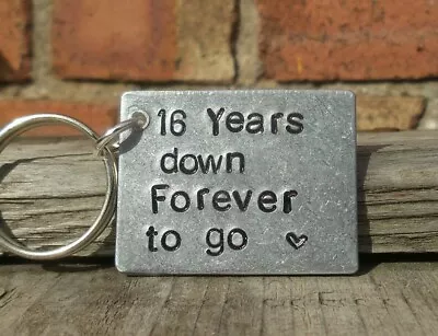 16 Years Anniversary Gifts For Him Her Men Keyring Husband 16th Wedding Love 💕 • £12.99