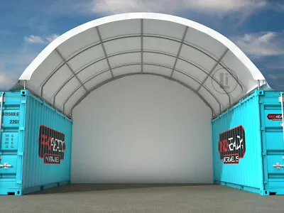 $2650 • Buy NEW 20ft (L) X 20ft (W) Shipping Container Dome Shelter With End Wall NO WELDING