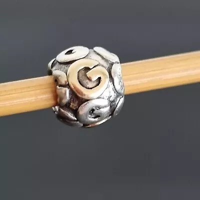 $84 • Buy Pandora Gold Letter G Silver Initial Two Tone Alphabet Charm 790298 Free Post